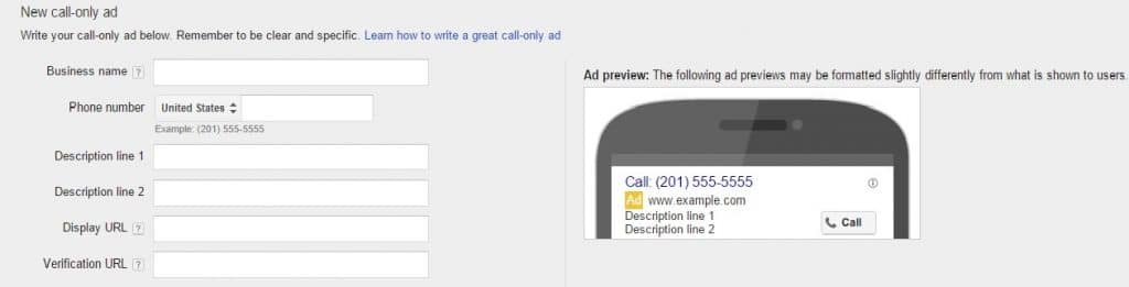 creating call-only ad
